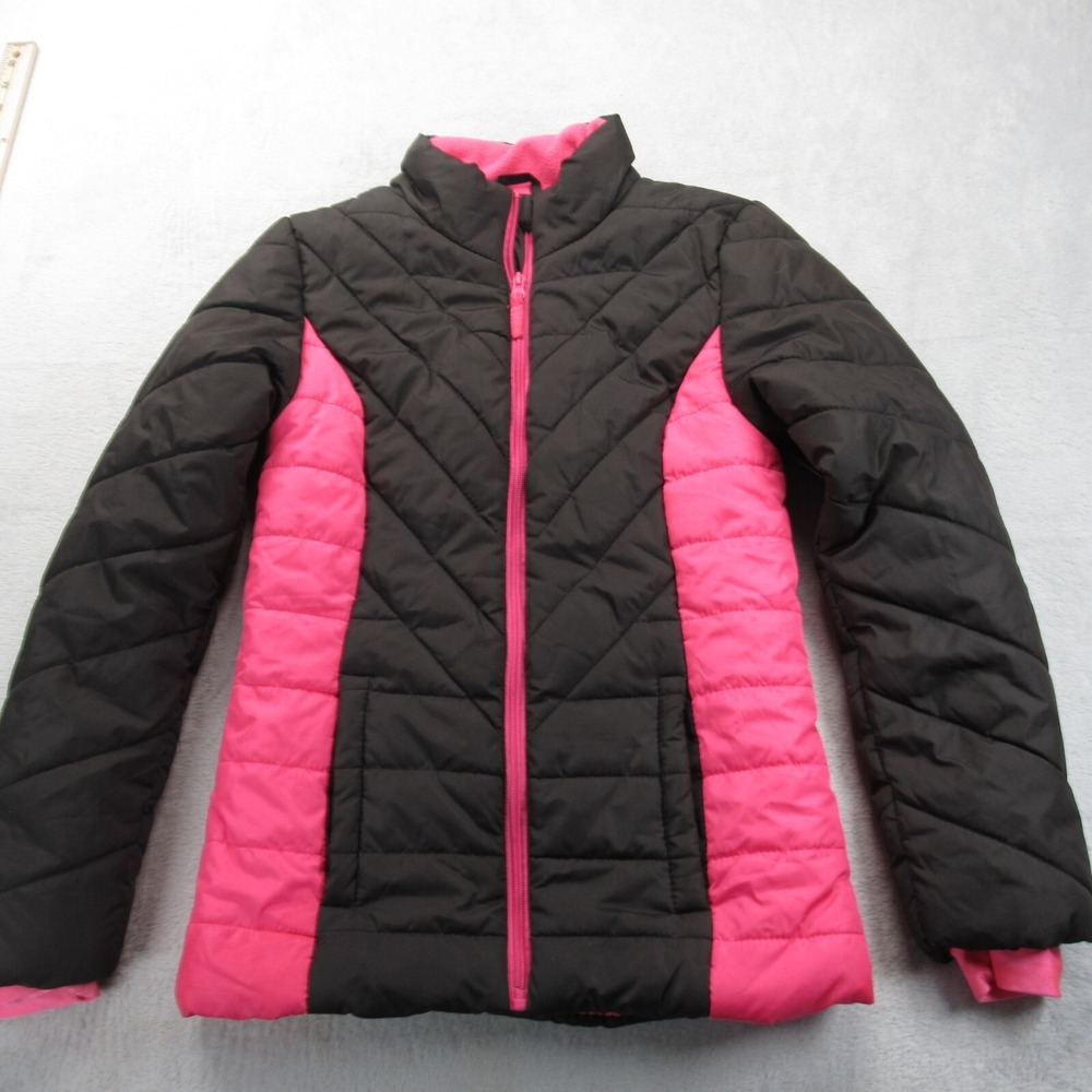 Roebuck & Co Jacket Youth Medium 10/12 Pink Colorblock Full Zip Insulated Winter